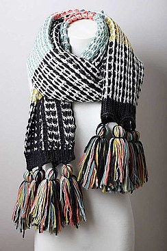 COLORBLOCK CONTRAST KNIT OVERSIZE SCARF