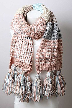 COLORBLOCK CONTRAST KNIT OVERSIZE SCARF