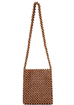 FASHION WOODEN BEADED SHOULDER BAG