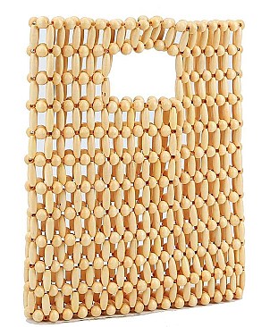 FASHION NATURAL BEAD TOTE BAG