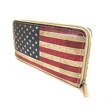 Vintage American Flag Wallet New