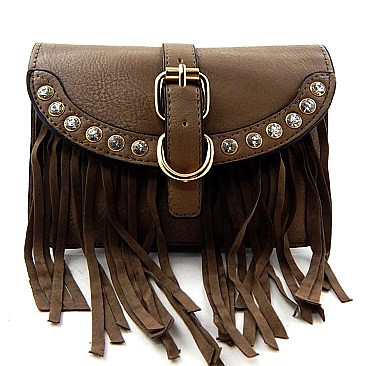 Fringed Small Cross Body Cellphone Holder