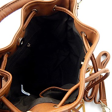 Boutique Fringed Drawstring Bucket Cross Body