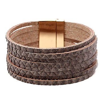 ZB1326-LP Multi-layered Leather Bracelet