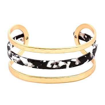 Multi-colored Acrylic Metal Cuff Bracelet