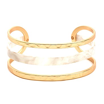 Multi-colored Acrylic Metal Cuff Bracelet