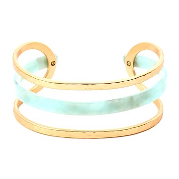 Multi-colored Acrylic Metal Cuff Bracelet