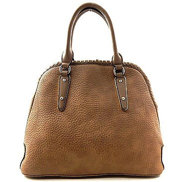 Quality Stitch Accent Soft Touch Satchel