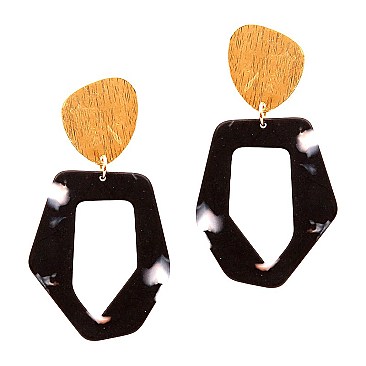 Multicolored Open-cut Acrylic Metal Post Earring MH-ZE1594