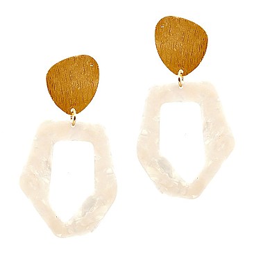 Multicolored Open-cut Acrylic Metal Post Earring MH-ZE1594