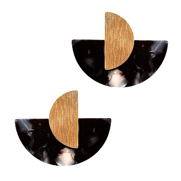Multicolored Acrylic Metal Post Earring MH-ZE1598