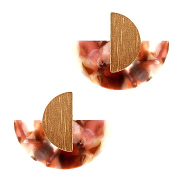 Multicolored Acrylic Metal Post Earring MH-ZE1598