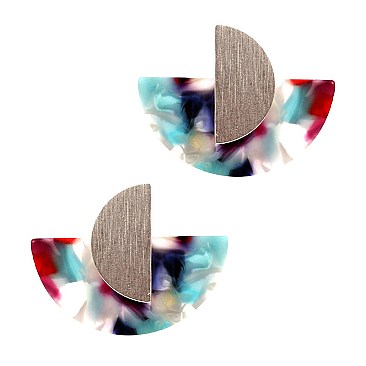 Multicolored Acrylic Metal Post Earring MH-ZE1598