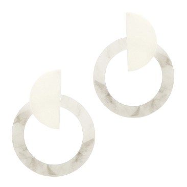 Multi-colored Acrylic Geometric Open-cut Round Earring MH-ZE1975