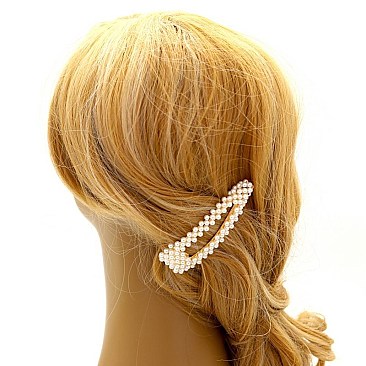 Stylish Plastic Pearl Open-cut Triangle Large Hair Pin MH-ZH0041