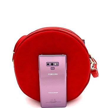 Multi-colored Striped Bow Accent Round Shoulder Bag