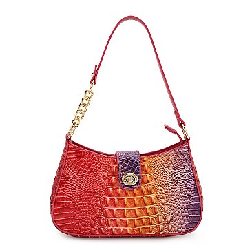 Crocodile Tie-dyed Satchel Shoulder Bag