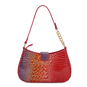 Crocodile Tie-dyed Satchel Shoulder Bag