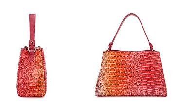 2- In1 Tie-Dye Croc -V- Emblem Bucket - Shoulder Handbag with Wallet