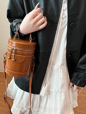 Cylender Shape Bucket - Cross body Bag