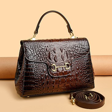 croc handbag coffee