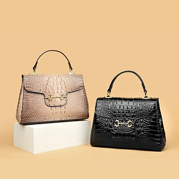 Exceptional Quality Crocodile Medium Size Satchel