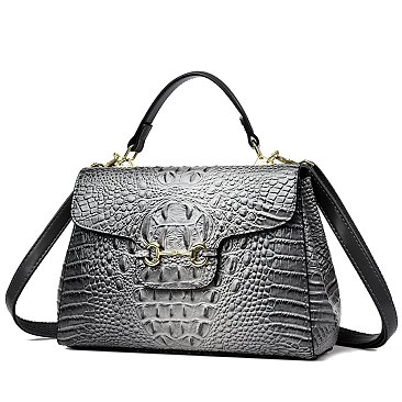 crocodile handbags gray
