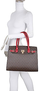 3 IN 1 MONOGRAM PADLOCK SATCHEL-CROSSBODY & WALLET SET