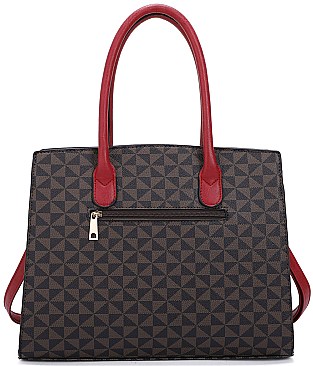 3 IN 1 MONOGRAM PADLOCK SATCHEL-CROSSBODY & WALLET SET
