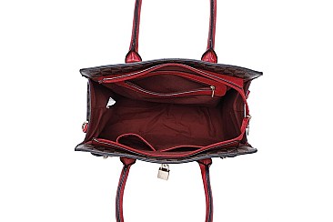 3 IN 1 MONOGRAM PADLOCK SATCHEL-CROSSBODY & WALLET SET