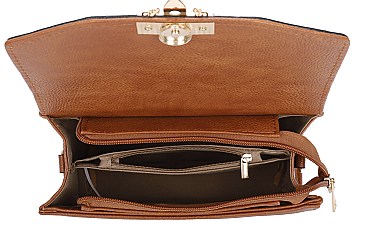 Scarfed Top Handle 2-in-1 Satchel Crossbody Bag