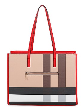 Plaid Check 3-in-1 Tote Shopper