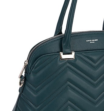 David Jones Paris Chevron Dome Satchel Handbag