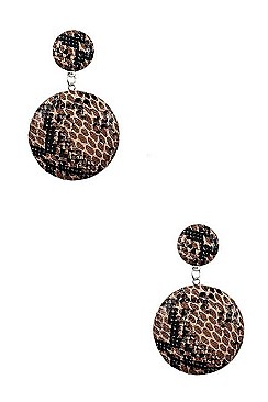 CIRCULAR SNAKE PATTERN DROP EARRING