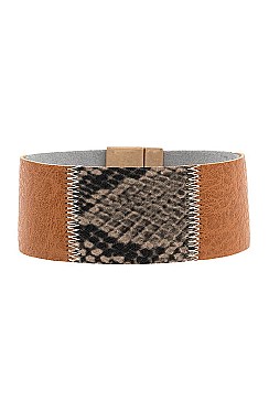 WIDE MIX PATCH PATTERN BRACELET