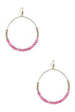ROUND BEADED GEM EARRINGS