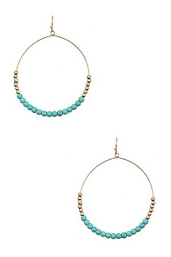 ROUND BEADED GEM EARRINGS