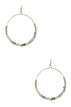 ROUND BEADED GEM EARRINGS