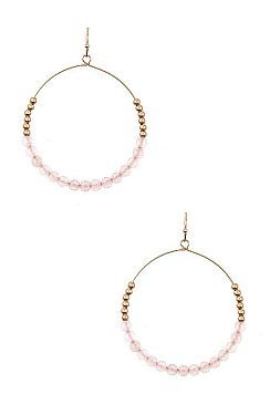 ROUND BEADED GEM EARRINGS