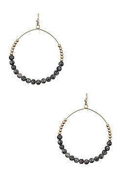 ROUND BEADED GEM EARRINGS