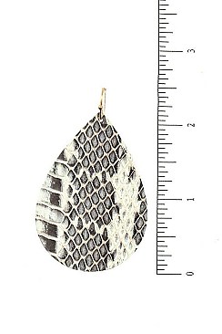 LEATHER TEARDROP DANGLE EARRING