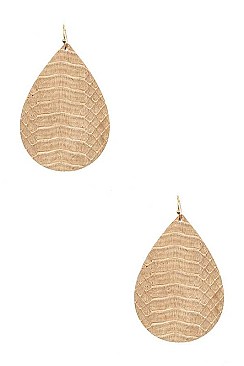 LEATHER TEARDROP DANGLE EARRING
