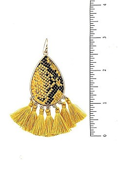 TASSEL SNAKE PATTERN DANGLE EARRING