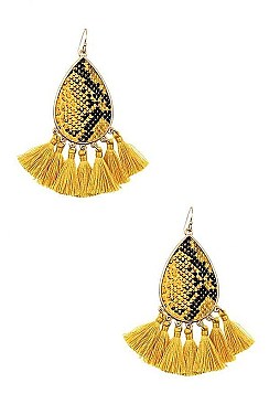 TASSEL SNAKE PATTERN DANGLE EARRING