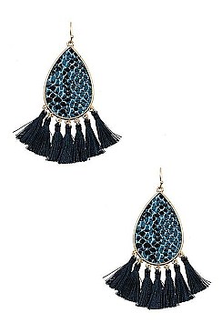 TASSEL SNAKE PATTERN DANGLE EARRING