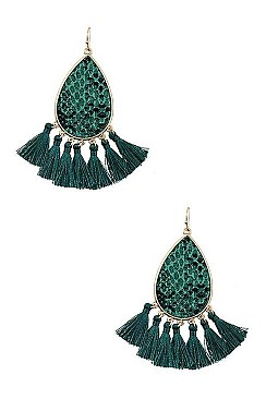 TASSEL SNAKE PATTERN DANGLE EARRING