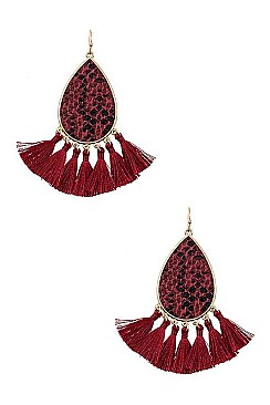 TASSEL SNAKE PATTERN DANGLE EARRING