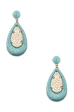 FLORAL CUT OUT THREADED TEARDROP EARRING