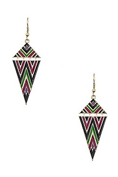 CHEVRON TRIANGLE LINK PATTERN EARRING
