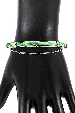 ROPE CHAIN MULTI COLOR CUFF BRACELET